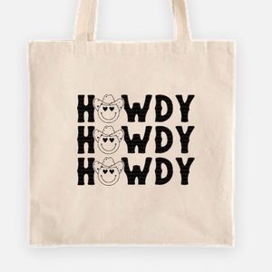 Howdy cowboy tote bag